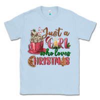 Pink Just A Girl Who Loves Christmas Classic Tee | Teevron