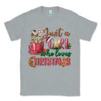 Heather Grey Pink Just a girl who loves Christmas Classic Tee - NancyCooperArtShop