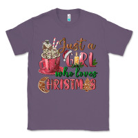Lavender Pink Just a girl who loves Christmas Classic Tee - NancyCooperArtShop