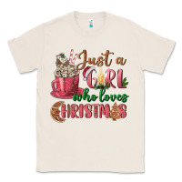 Natural Pink Just a girl who loves Christmas Classic Tee - NancyCooperArtShop