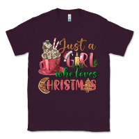 Plum Pink Just a girl who loves Christmas Classic Tee - NancyCooperArtShop
