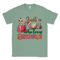 Sage Pink Just a girl who loves Christmas Classic Tee - NancyCooperArtShop