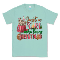 Seafoam Pink Just a girl who loves Christmas Classic Tee - NancyCooperArtShop