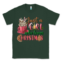 Sports Green Pink Just a girl who loves Christmas Classic Tee - NancyCooperArtShop