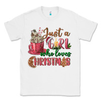 White Pink Just a girl who loves Christmas Classic Tee - NancyCooperArtShop