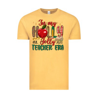 Vintage Mustard in my holly jolly teacher era Vintage Tee - MaliasSmallBusiness