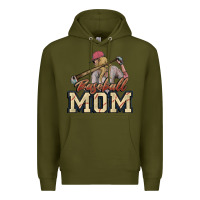 Army Green Baseball mom Premium Hoodie - HowdyJamesFarm