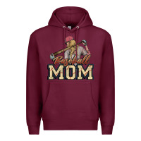 Burgundy Baseball mom Premium Hoodie - HowdyJamesFarm