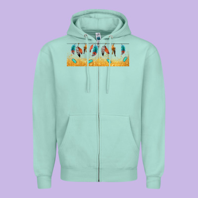 Native American Feathers Zipper Hoodie Designed By Tumblerdesignbyshophia