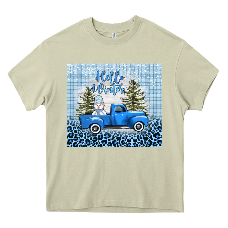 Hello Winter Snowman Truck Heavy Core Tee by AdoDesignShop | Teevron