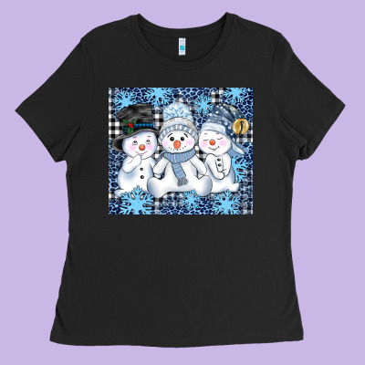 Snowman Tumbler Ladies Tee Designed By Adodesignshop