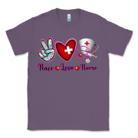 Lavender Peace Love Nurse Classic Tee - RanaPortraitStore
