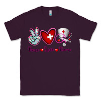 Plum Peace Love Nurse Classic Tee - RanaPortraitStore