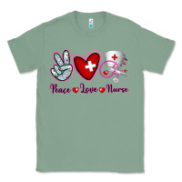 Sage Peace Love Nurse Classic Tee - RanaPortraitStore