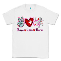 White Peace Love Nurse Classic Tee - RanaPortraitStore