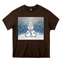 Chocolate Brown winter snowman Heavy Core Tee - AdoDesignShop