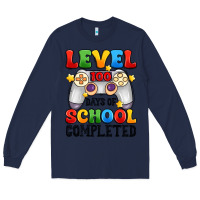 Navy level 100 days of school completed Long Sleeve Tee - Artiststas