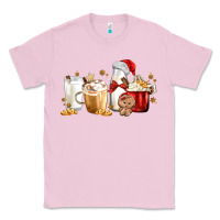 Bubblegum Pink Christmas Milk and Cookie Latte Coffee Cups Classic Tee - MaliasSmallBusiness