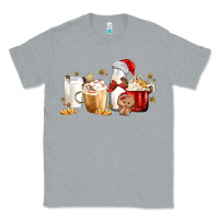 Heather Grey Christmas Milk and Cookie Latte Coffee Cups Classic Tee - MaliasSmallBusiness