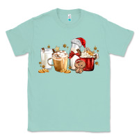Seafoam Christmas Milk and Cookie Latte Coffee Cups Classic Tee - MaliasSmallBusiness