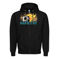 Black Game day Soccer leopard flames fireball Zipper Hoodie - HowdyJamesFarm
