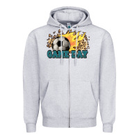 Heather Grey Game day Soccer leopard flames fireball Zipper Hoodie - HowdyJamesFarm