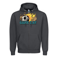 Smoke Game day Soccer leopard flames fireball Zipper Hoodie - HowdyJamesFarm