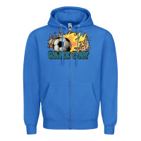 True Royal Game day Soccer leopard flames fireball Zipper Hoodie - HowdyJamesFarm