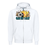White Game day Soccer leopard flames fireball Zipper Hoodie - HowdyJamesFarm