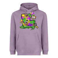 Lavender louisiana map alligator mardi gras olivia Heavyweight Hoodie - OliviaCreatesArt