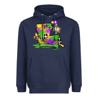 Navy louisiana map alligator mardi gras olivia Heavyweight Hoodie - OliviaCreatesArt
