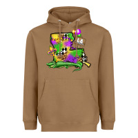 Toasted Coconut louisiana map alligator mardi gras olivia Heavyweight Hoodie - OliviaCreatesArt