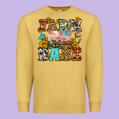 Western Farm Babe Premium Sweatshirt Designed By Oliviacreatesart