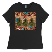 Black Christmas trees leopard Ladies Tee - AdoDesignShop
