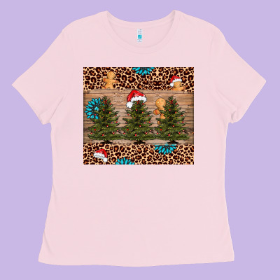 Christmas Trees Leopard Ladies Tee Designed By Adodesignshop