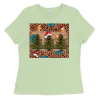 Matcha Christmas trees leopard Ladies Tee - AdoDesignShop