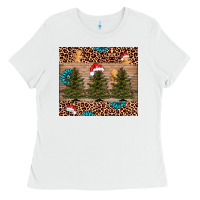 White Christmas trees leopard Ladies Tee - AdoDesignShop