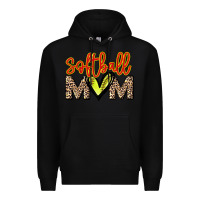 Black Softball mom Premium Hoodie - HowdyJamesFarm