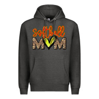 Charcoal Heather Softball mom Premium Hoodie - HowdyJamesFarm