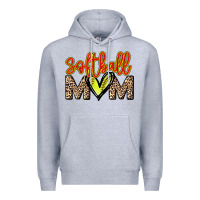 Heather Grey Softball mom Premium Hoodie - HowdyJamesFarm