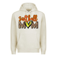 Oatmeal Heather Softball mom Premium Hoodie - HowdyJamesFarm
