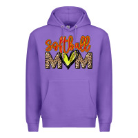 Purple Softball mom Premium Hoodie - HowdyJamesFarm