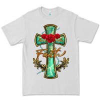 Dove Grey cross faith Premium Tee - BarkalooDesign