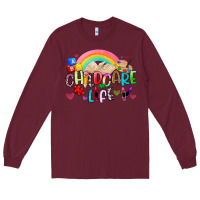 Burgundy childcare life Long Sleeve Tee - Artiststas