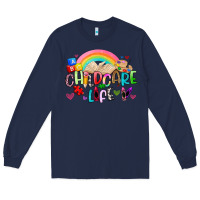 Navy childcare life Long Sleeve Tee - Artiststas