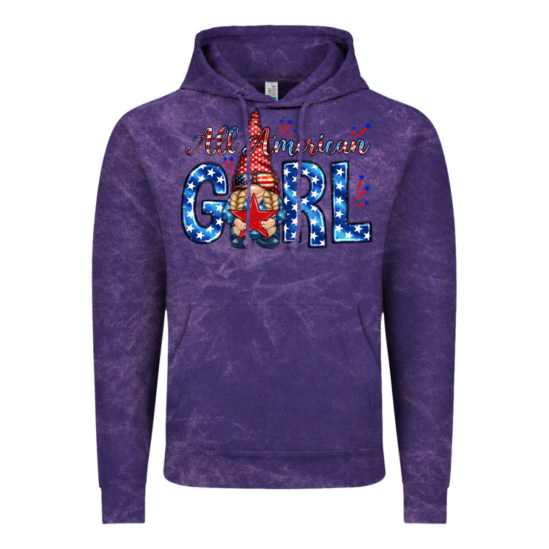 All American Girl With Gnome Vintage Hoodie by NancyCooperArtShop | Teevron