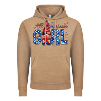 Vintage Coffee all american girl with gnome Vintage Hoodie - NancyCooperArtShop