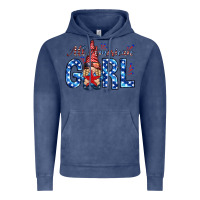 Vintage Denim all american girl with gnome Vintage Hoodie - NancyCooperArtShop
