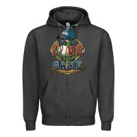 Charcoal Heather for the love of the game baseball Zipper Hoodie - HowdyJamesFarm