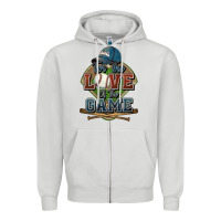 Dove Grey for the love of the game baseball Zipper Hoodie - HowdyJamesFarm